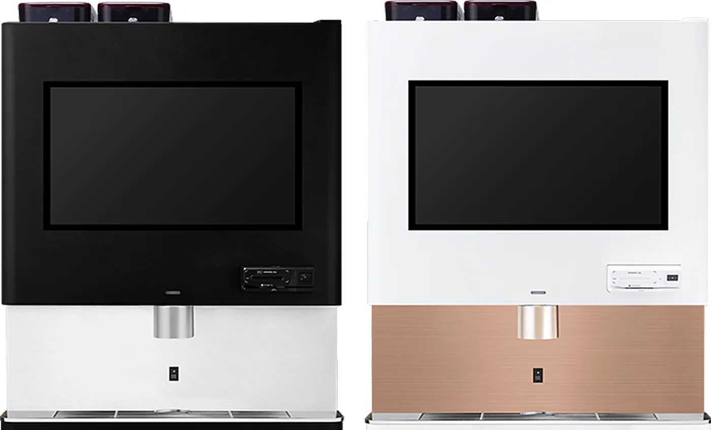 메일빈 M500 Lite 블랙과 화이트 두 가지 색상의 무인카페 커피머신